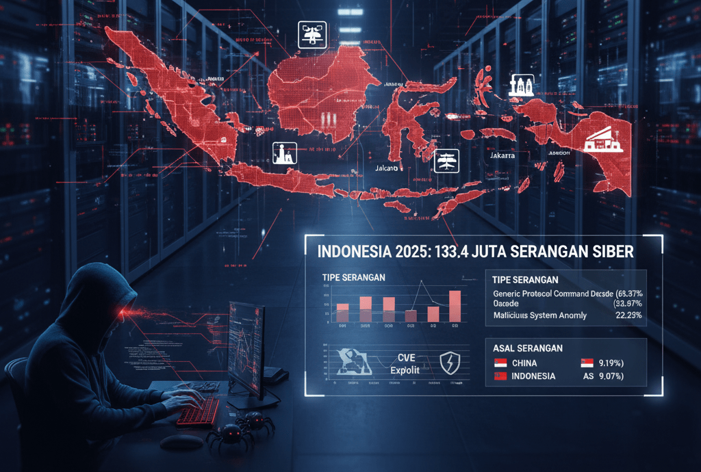 Indonesia Hadapi 133,4 Juta Upaya Serangan Siber di 2025